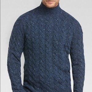 Cable knit mock neck/ turtleneck sweater